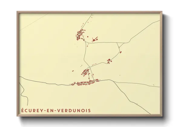Une affiche de carte sur Écurey-en-Verdunois