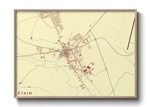 Une affiche de carte sur Étain