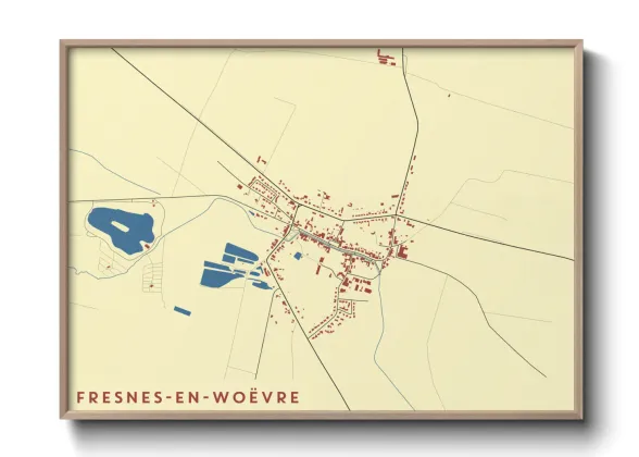 Une affiche de carte sur Fresnes-en-Woëvre