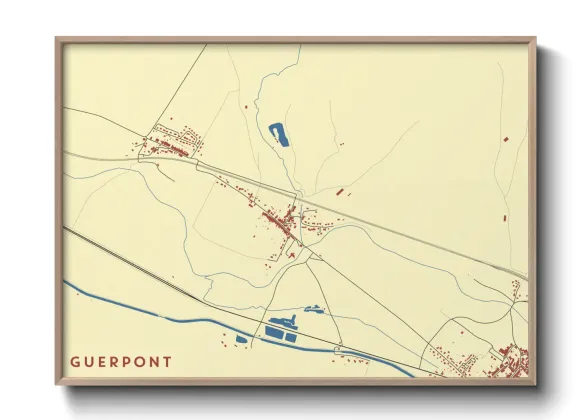 Une affiche de carte sur Guerpont
