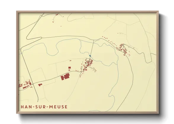 Une affiche de carte sur Han-sur-Meuse