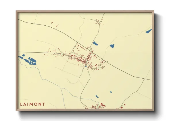 Une affiche de carte sur Laimont