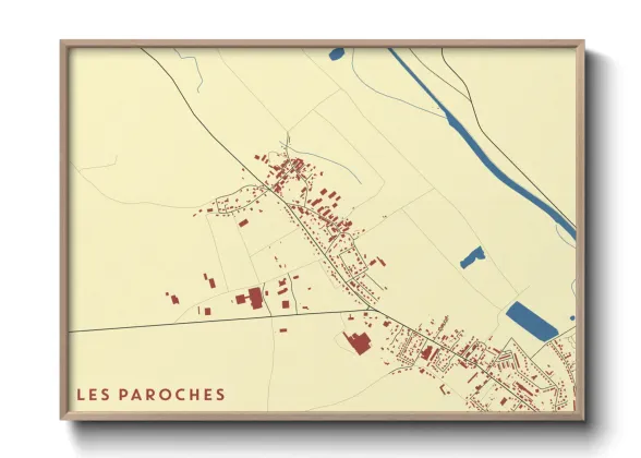 Une affiche de carte sur Les Paroches