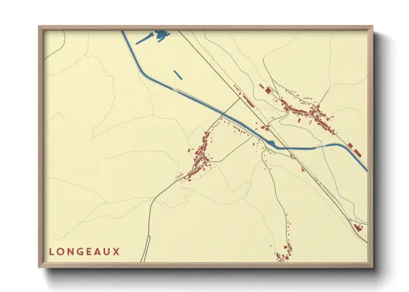 Une affiche de carte sur Longeaux