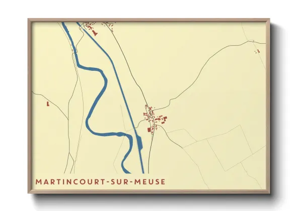 Une affiche de carte sur Martincourt-sur-Meuse