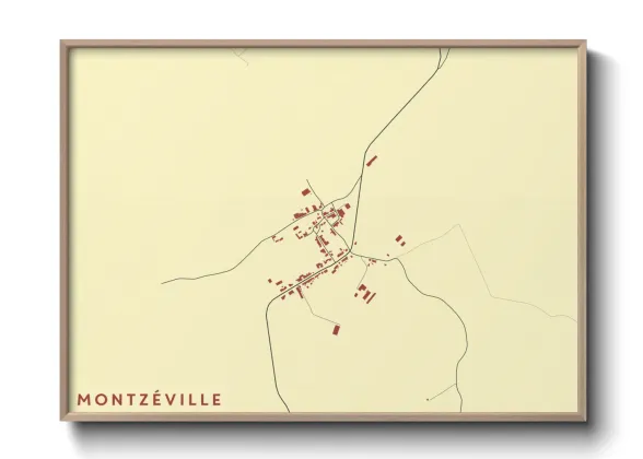 Une affiche de carte sur Montzéville