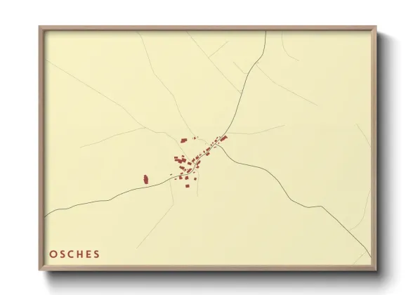Une affiche de carte sur Osches