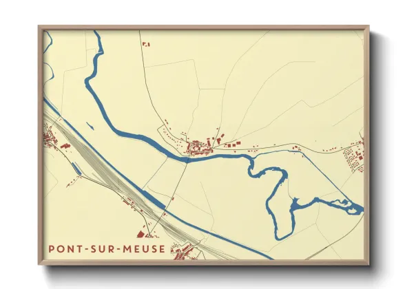 Une affiche de carte sur Pont-sur-Meuse