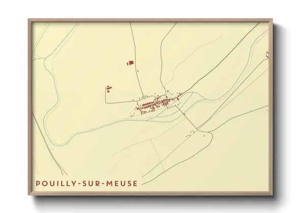 Une affiche de carte sur Pouilly-sur-Meuse