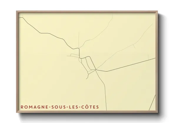 Une affiche de carte sur Romagne-sous-les-Côtes