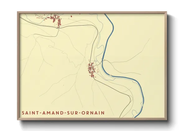 Une affiche de carte sur Saint-Amand-sur-Ornain