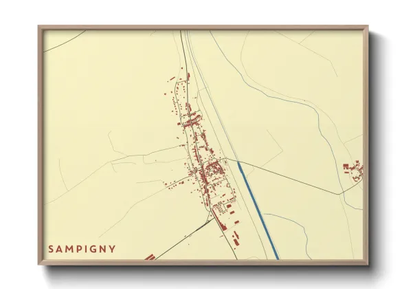 Une affiche de carte sur Sampigny