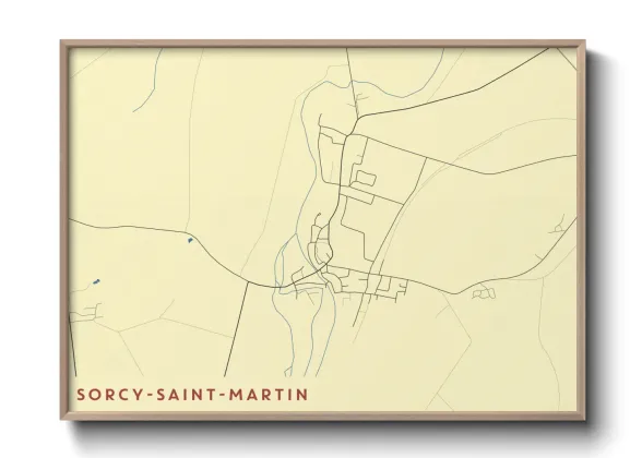 Une affiche de carte sur Sorcy-Saint-Martin