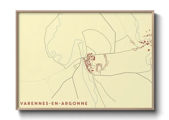 Une affiche de carte sur Varennes-en-Argonne