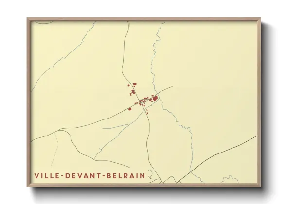 Une affiche de carte sur Ville-devant-Belrain