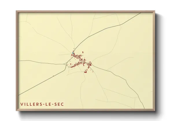 Une affiche de carte sur Villers-le-Sec