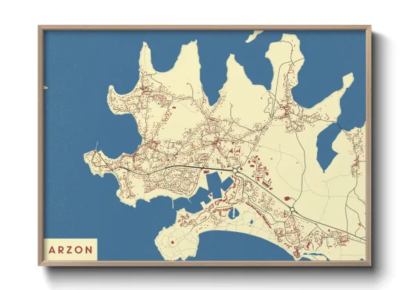 Une affiche de carte sur Arzon