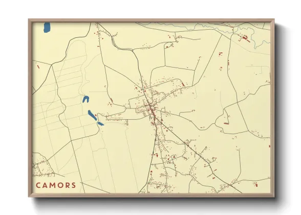 Une affiche de carte sur Camors