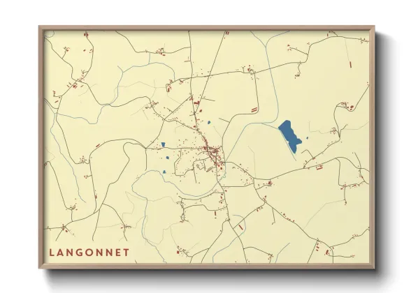 Une affiche de carte sur Langonnet