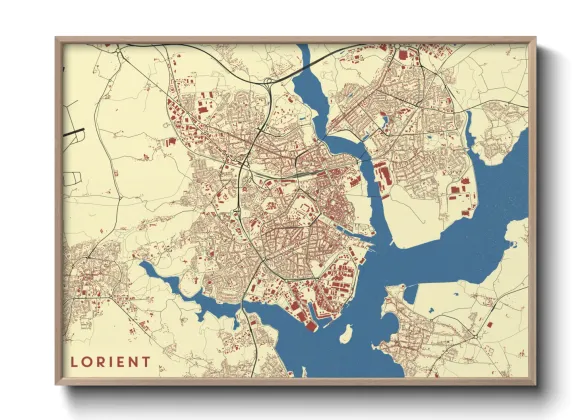 Une affiche de carte sur Lorient