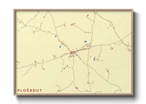 Une affiche de carte sur Ploërdut