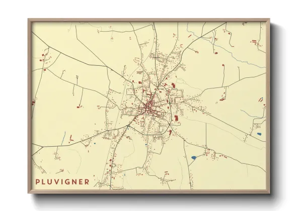 Une affiche de carte sur Pluvigner