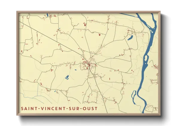 Une affiche de carte sur Saint-Vincent-sur-Oust