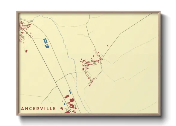 Une affiche de carte sur Ancerville