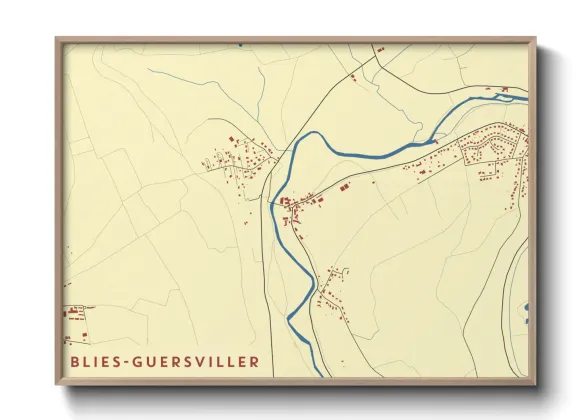 Une affiche de carte sur Blies-Guersviller