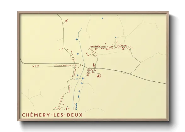Une affiche de carte sur Chémery-les-Deux