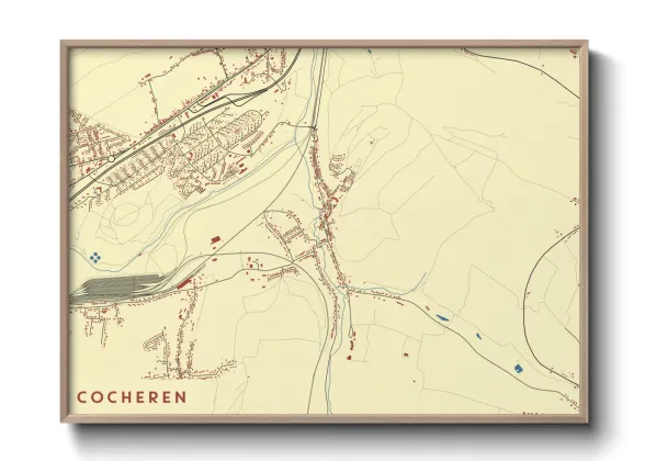 Une affiche de carte sur Cocheren