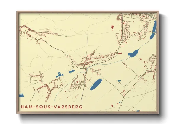 Une affiche de carte sur Ham-sous-Varsberg