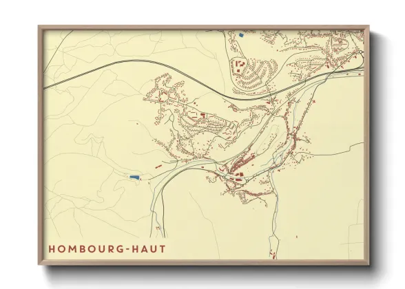 Une affiche de carte sur Hombourg-Haut