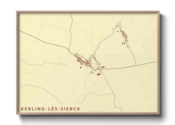 Une affiche de carte sur Kerling-lès-Sierck
