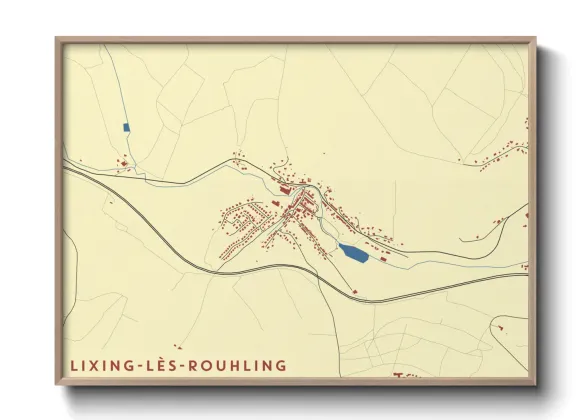Une affiche de carte sur Lixing-lès-Rouhling