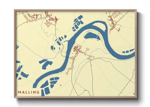 Une affiche de carte sur Malling