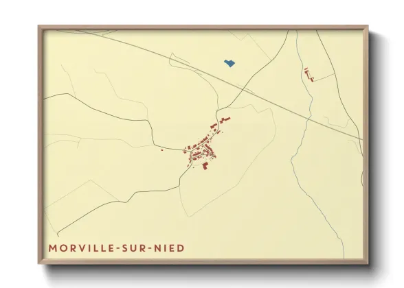 Une affiche de carte sur Morville-sur-Nied