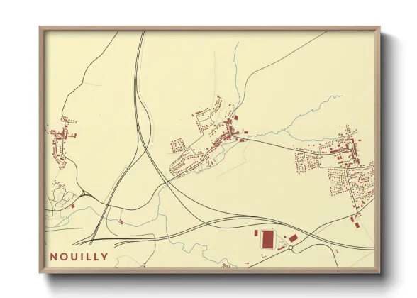 Une affiche de carte sur Nouilly