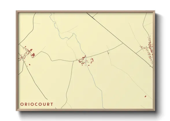 Une affiche de carte sur Oriocourt