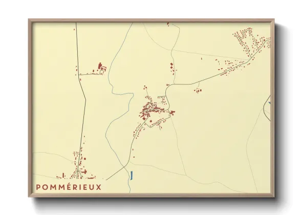 Une affiche de carte sur Pommérieux