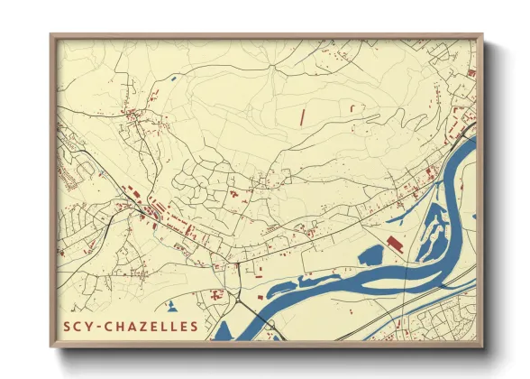 Une affiche de carte sur Scy-Chazelles