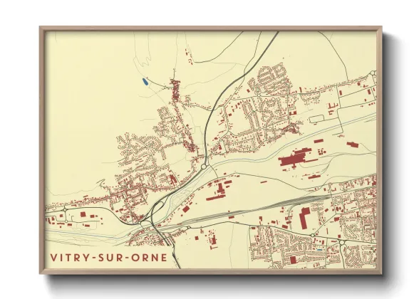 Une affiche de carte sur Vitry-sur-Orne