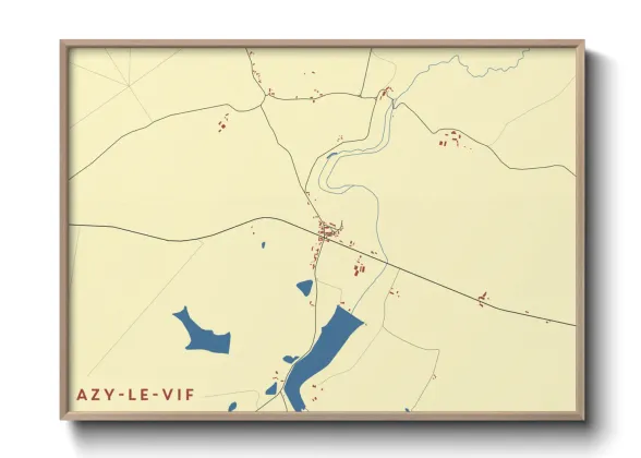 Une affiche de carte sur Azy-le-Vif