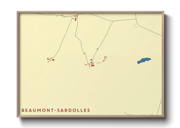 Une affiche de carte sur Beaumont-Sardolles