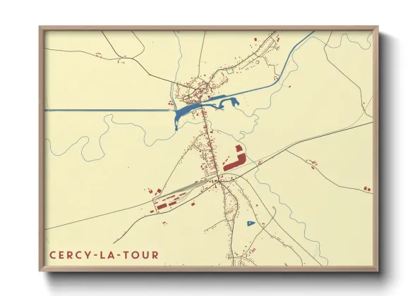Une affiche de carte sur Cercy-la-Tour