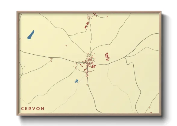 Une affiche de carte sur Cervon