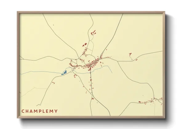 Une affiche de carte sur Champlemy