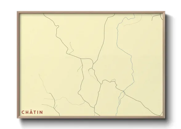 Une affiche de carte sur Châtin