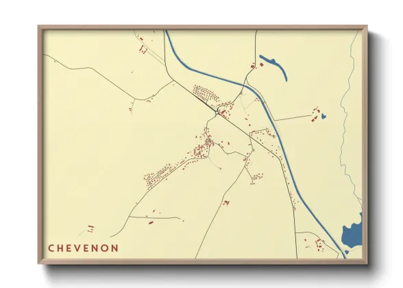 Une affiche de carte sur Chevenon