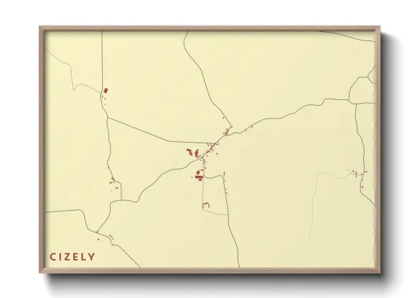 Une affiche de carte sur Cizely